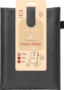 Yeni Nesil Kitap ve Tablet Çantası - Özel Deri Dokulu (ANTRASİT)