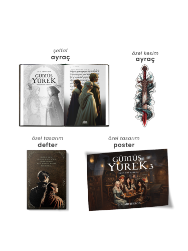 SET - GÜMÜŞ YÜREK SERİSİ (3 KİTAP) - CİLTLİ